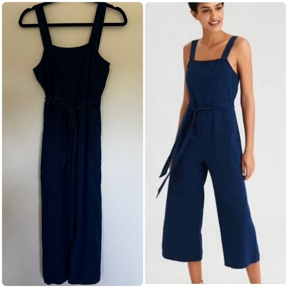 American Eagle Outfitters Wide Leg Cropped Denim Jumpsuit